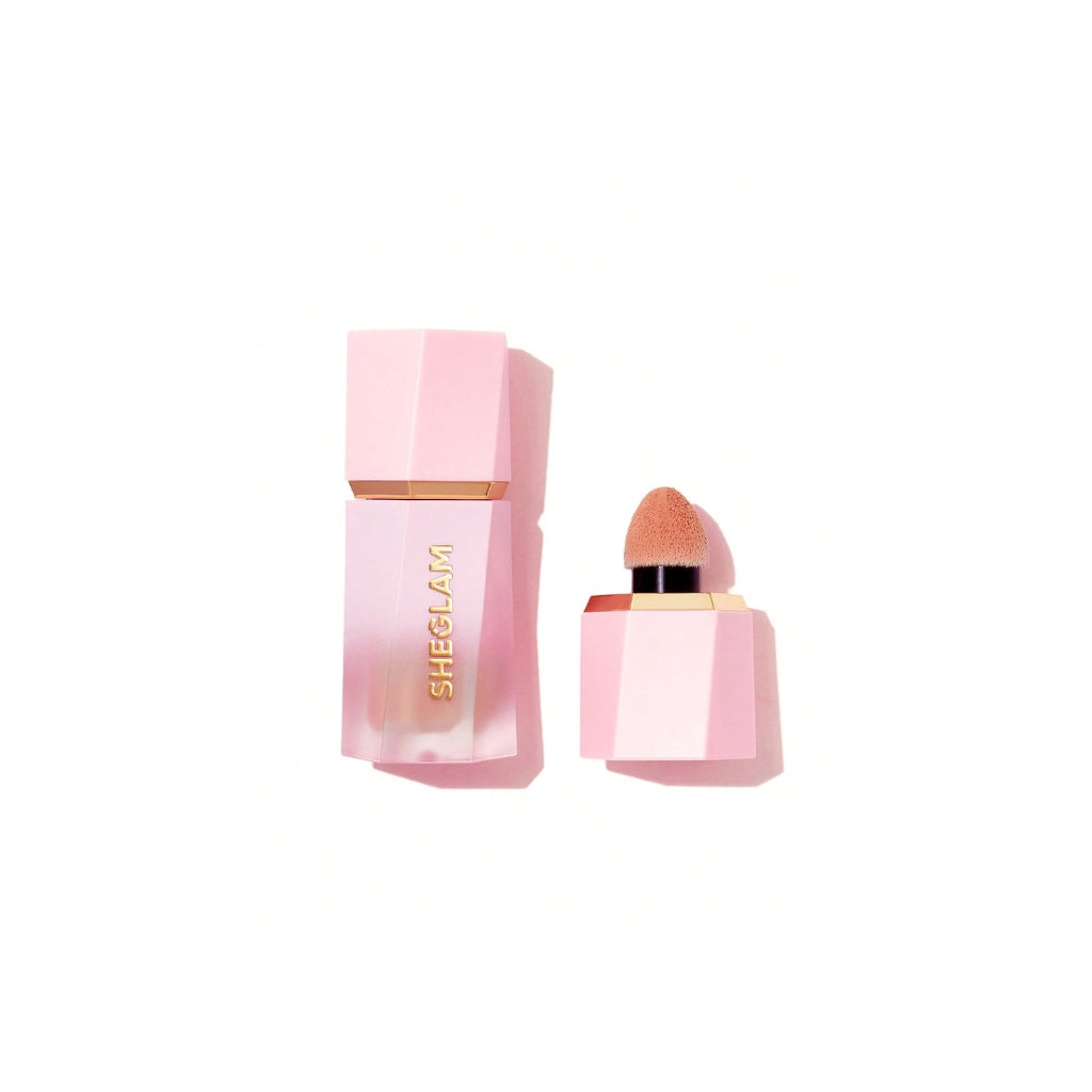 SHEGLAM Color Bloom Liquid Blush Matte Finish in Hush Hush with sponge-tip applicator for buildable cheek color.
