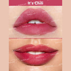SHEGLAM For The Flush Lip & Cheek Tint – It's Chili, warm rosy-pink liquid tint in a sleek tube for lips and cheeks on a clean background.
