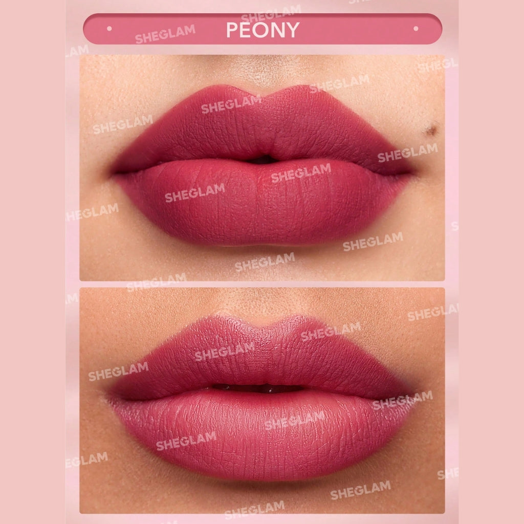 SHEGLAM Matte Allure Lipstick Peony velvety matte rosy pink lipstick
