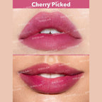 SHEGLAM For The Flush Lip & Cheek Tint – Cherry Picked, vibrant cherry-pink liquid tint in a sleek tube for lips and cheeks on a clean background.
