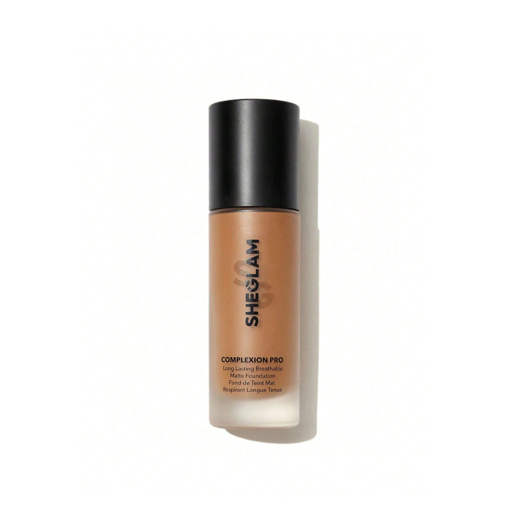 SHEGLAM Complexion Pro Foundation – Mahogany shade – Full coverage matte foundation for deep dark skin – 30ml
