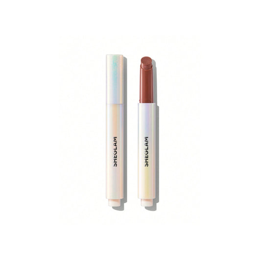 SHEGLAM Pout-Perfect Shimmer Lip Plumper in First Crush, solid glitter lip gloss stick on a clean background.
