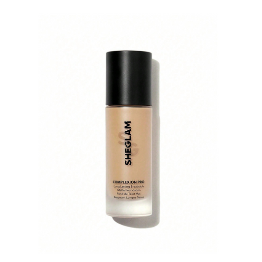 SHEGLAM Complexion Pro Foundation – Almond shade – Full coverage matte foundation for olive and wheatish skin – 30ml
