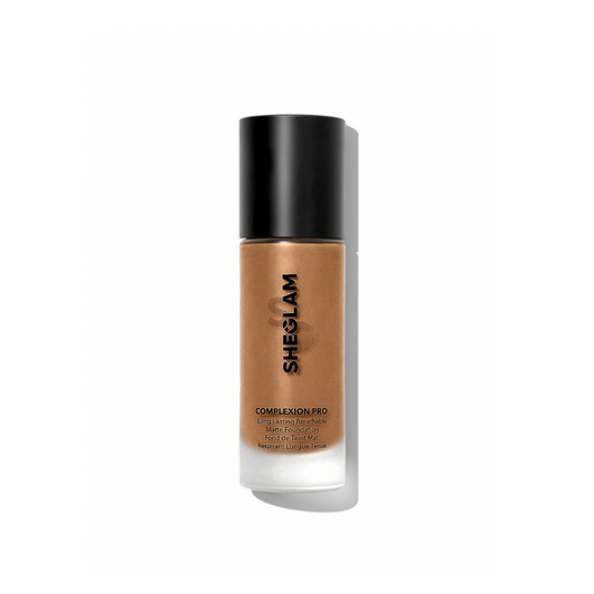 SHEGLAM Complexion Pro Foundation – Saddle shade – Full coverage matte foundation for warm dark skin – 30ml
