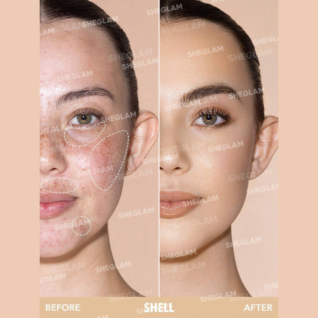 SHEGLAM Like Magic 12HR Full Coverage Concealer in Shell shade with a soft matte finish
