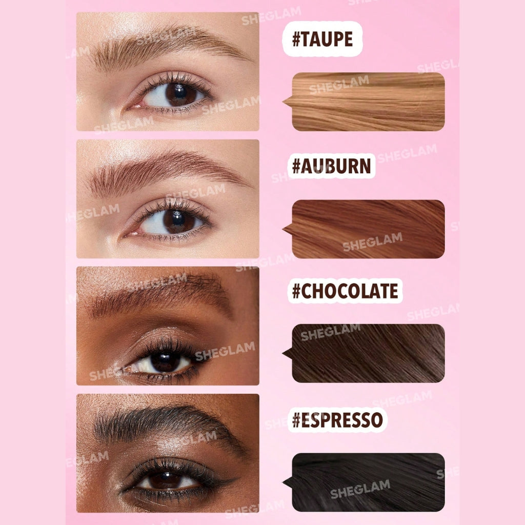 SHEGLAM Brow-Fection Angled Brush & Dip Taupe with angled brush for natural microbladed brows
