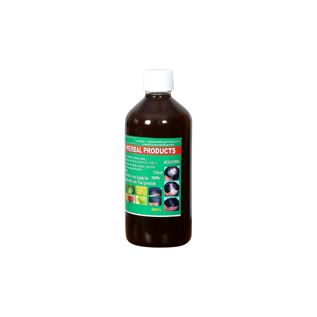 Sri Shivashakthi Bhrungamalaka 108 Herbal Hair Oil 500ml bottle packaging on a clean white background
