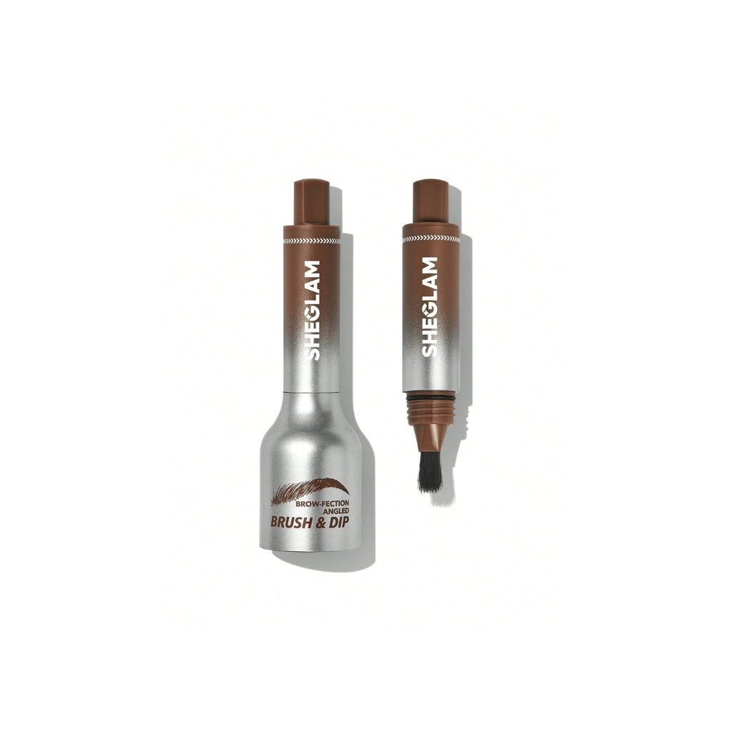 SHEGLAM Brow-Fection Angled Brush & Dip Auburn with angled brush for natural warm microbladed brows
