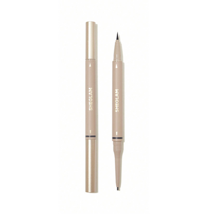 SHEGLAM Brows On Demand 2-In-1 Brow Pencil – Espresso shade – Longwear eyebrow definer for dark hair – pencil and powder dual tip
