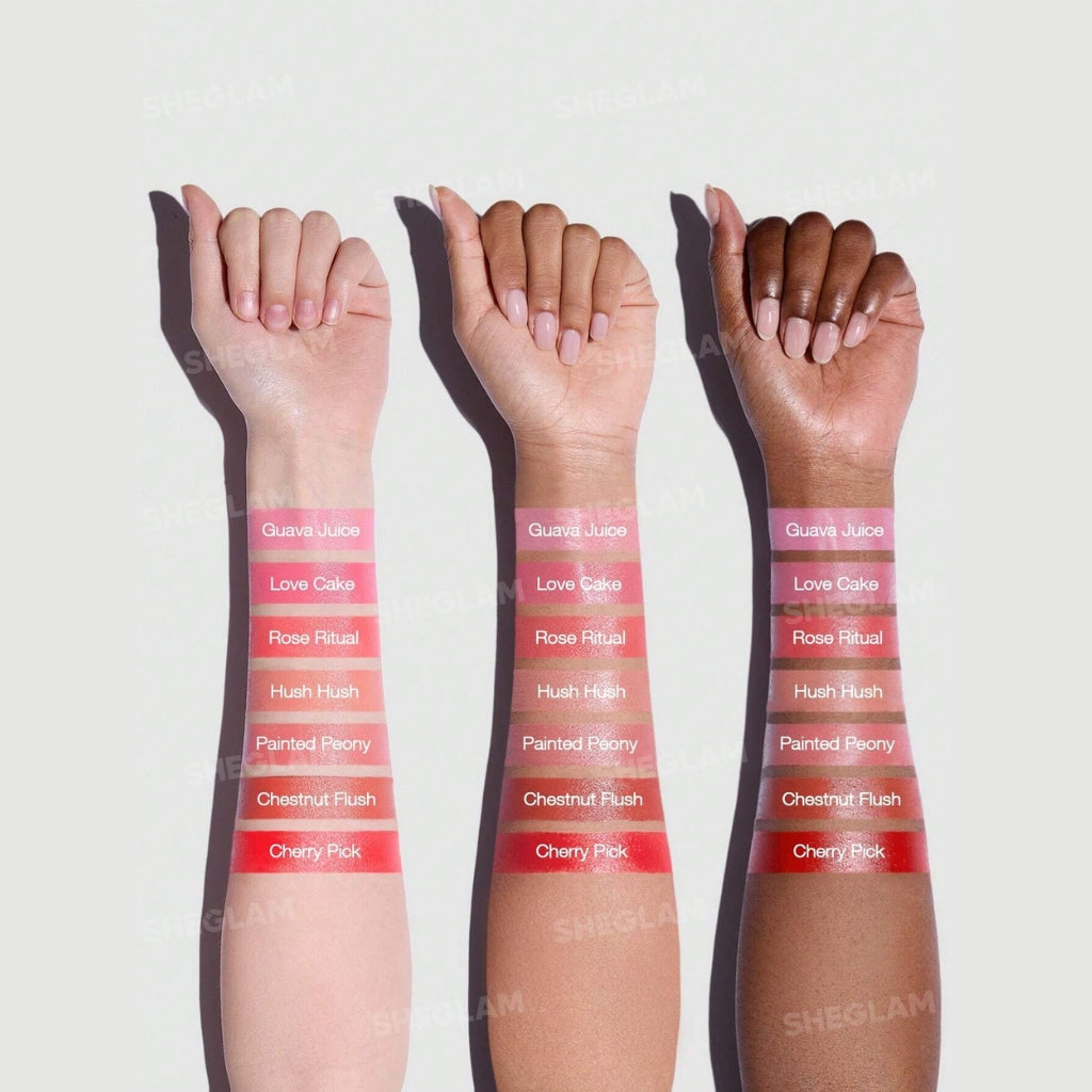 SHEGLAM Buttery Bliss Blush Stick Cherry Pick cream blush with dewy glowing finish
