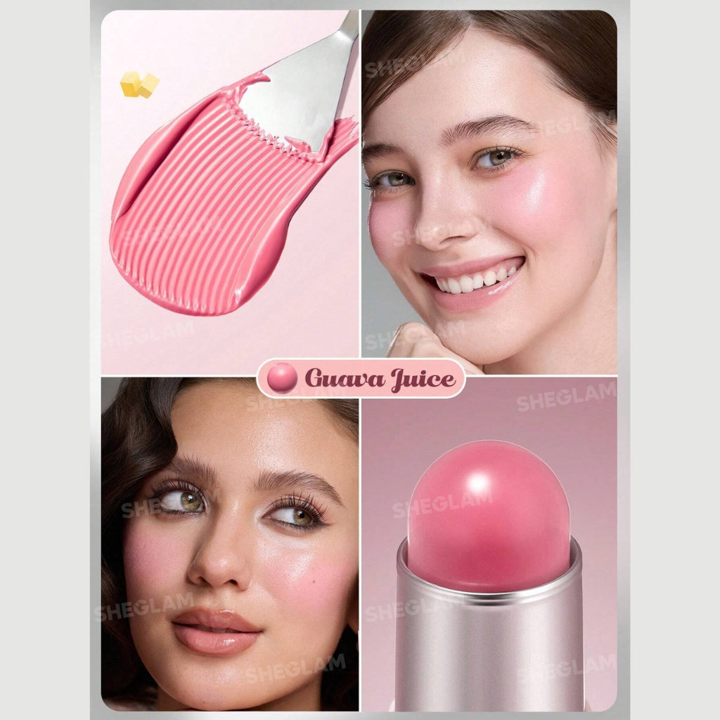 SHEGLAM Buttery Bliss Blush Stick Guava Juice creamy tropical coral blush with dewy glowing finish
