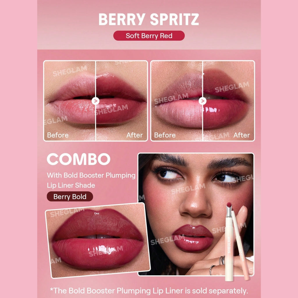 SHEGLAM Bold Booster Lip Plumper Berry Spritz glossy berry lip gloss with plumping effect

