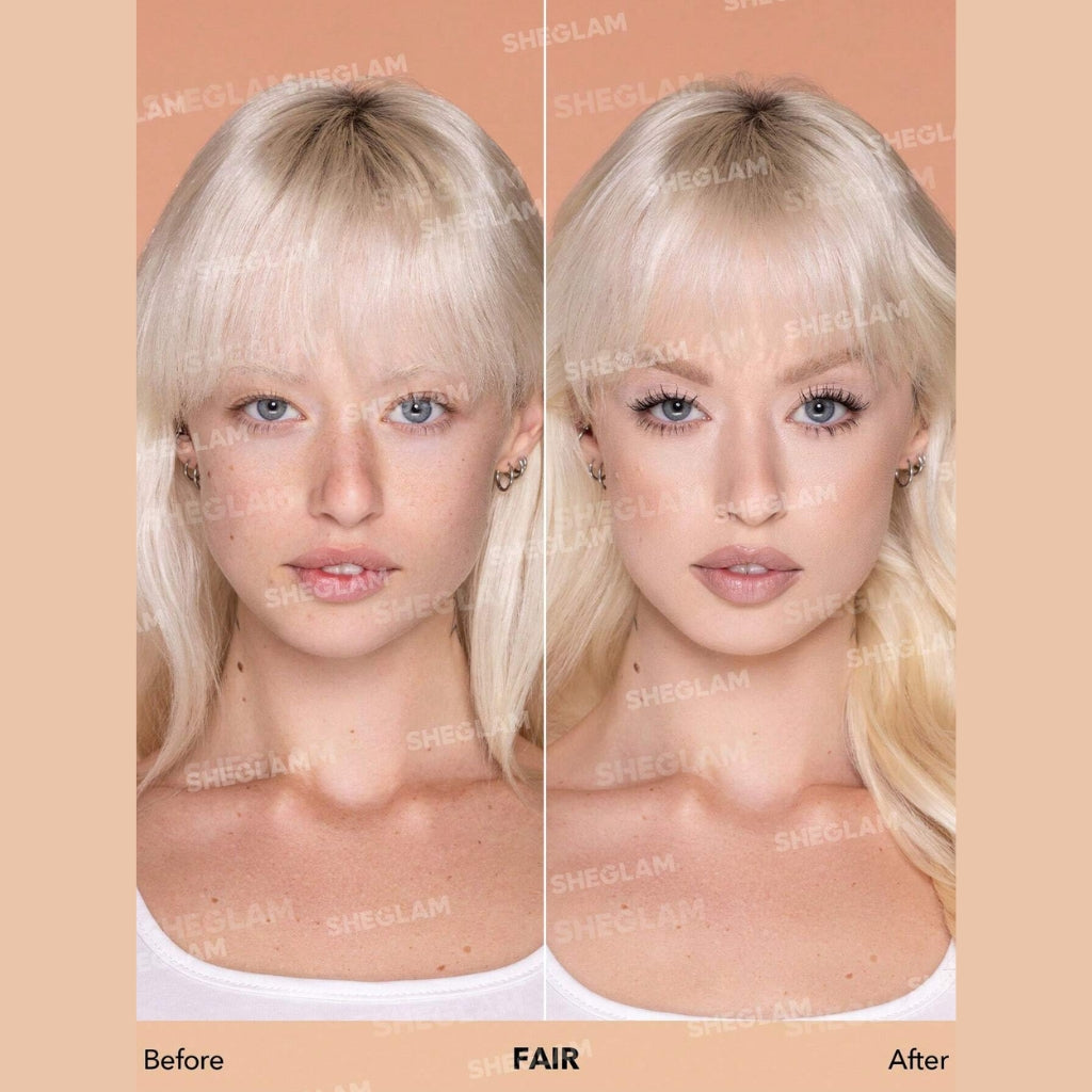 SHEGLAM Complexion Pro Long-Lasting Breathable Matte Foundation in Fair (Milky bisque) shade.
