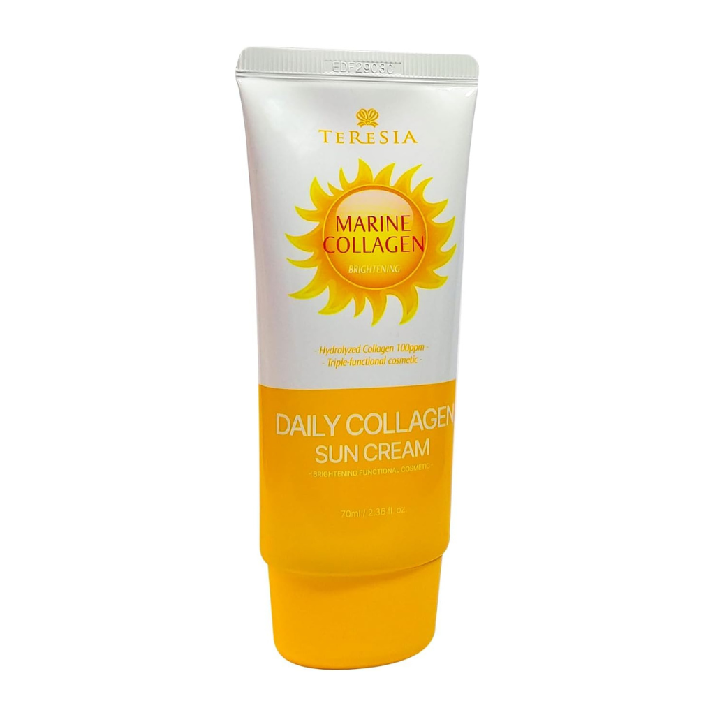 TERESIA Marine Collagen Daily Sun Cream – 70ml | Lightweight Korean sunscreen with marine collagen and SPF50
