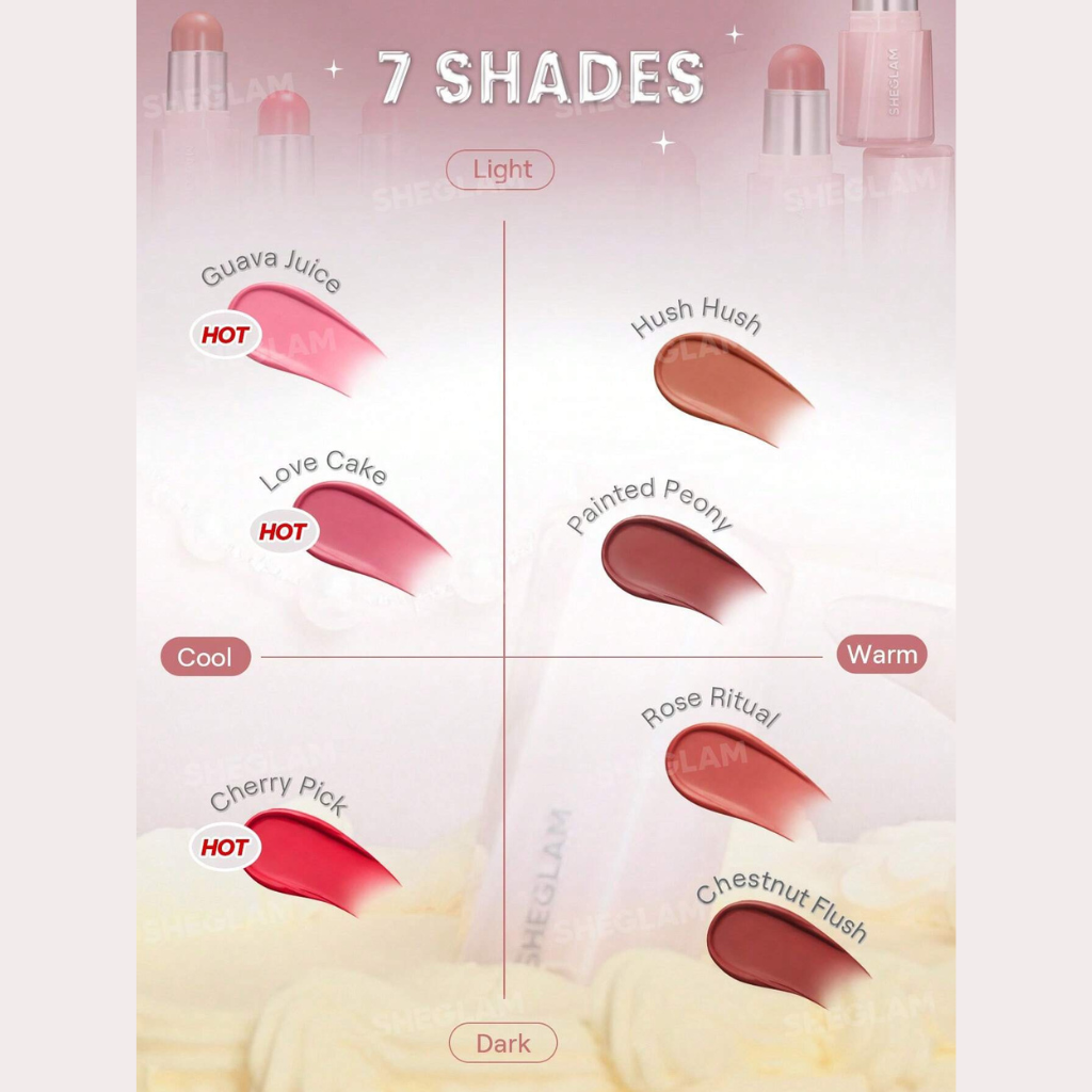 SHEGLAM Buttery Bliss Blush Stick – Creamy Cheek Color 6g – Soft Pink Glow
