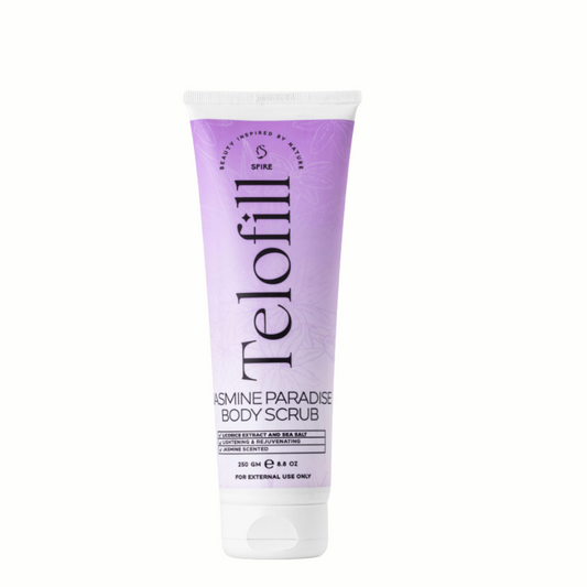 Telofill Jasmine Paradise Body Scrub – 250g – Sea Salt & Licorice Extract – Jasmine Scent – Exfoliating & Skin Brightening
