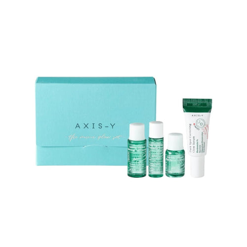 AXIS-Y The Mini Glow Set 4-step Korean skincare travel kit with mini cleanser, toner, ampoule and glow serum
