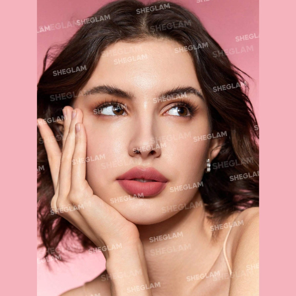 SHEGLAM Starlight Velvet Lipstick in Beach Babe shade (3.5g), long-wearing matte lipstick with subtle sparkle finish.
