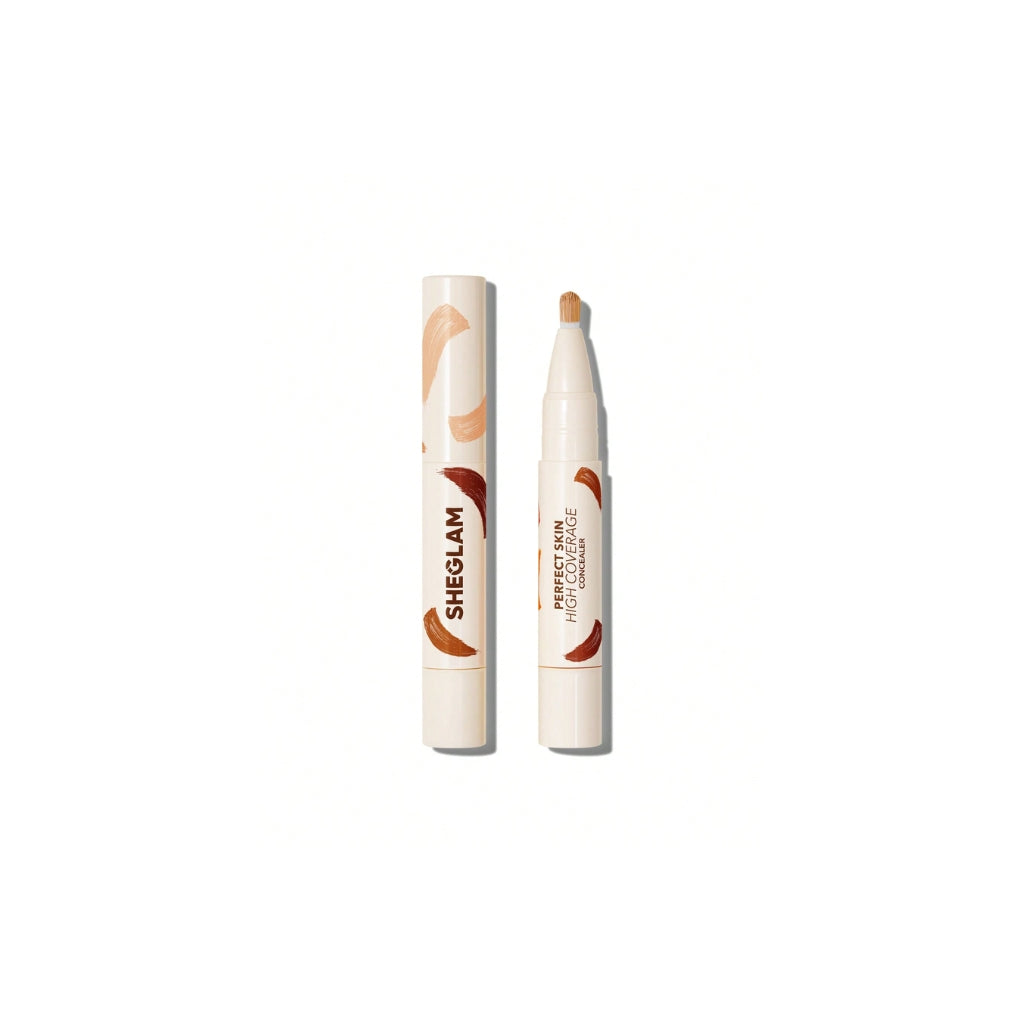 SHEGLAM Perfect Skin High Coverage Concealer in Warm Vanilla shade, liquid concealer packshot on white background
