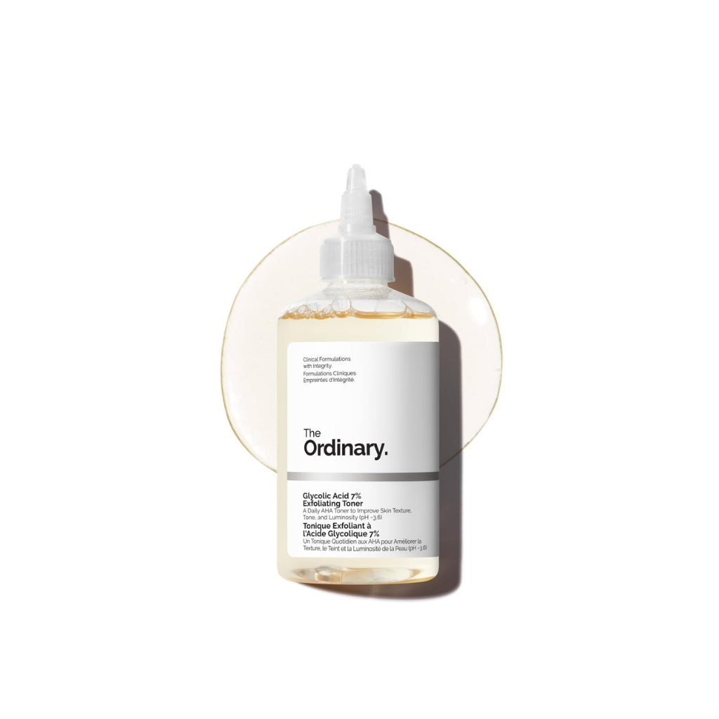 The Ordinary Glycolic Acid 7% Exfoliating Toner 240ml water-based AHA toner bottle
