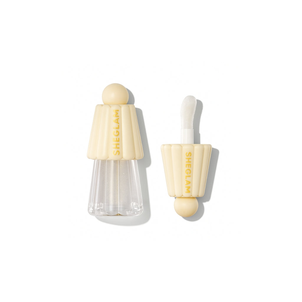 SHEGLAM Jelly Wow Hydrating Lip Oil Strike Gold golden shimmer lip oil tube
