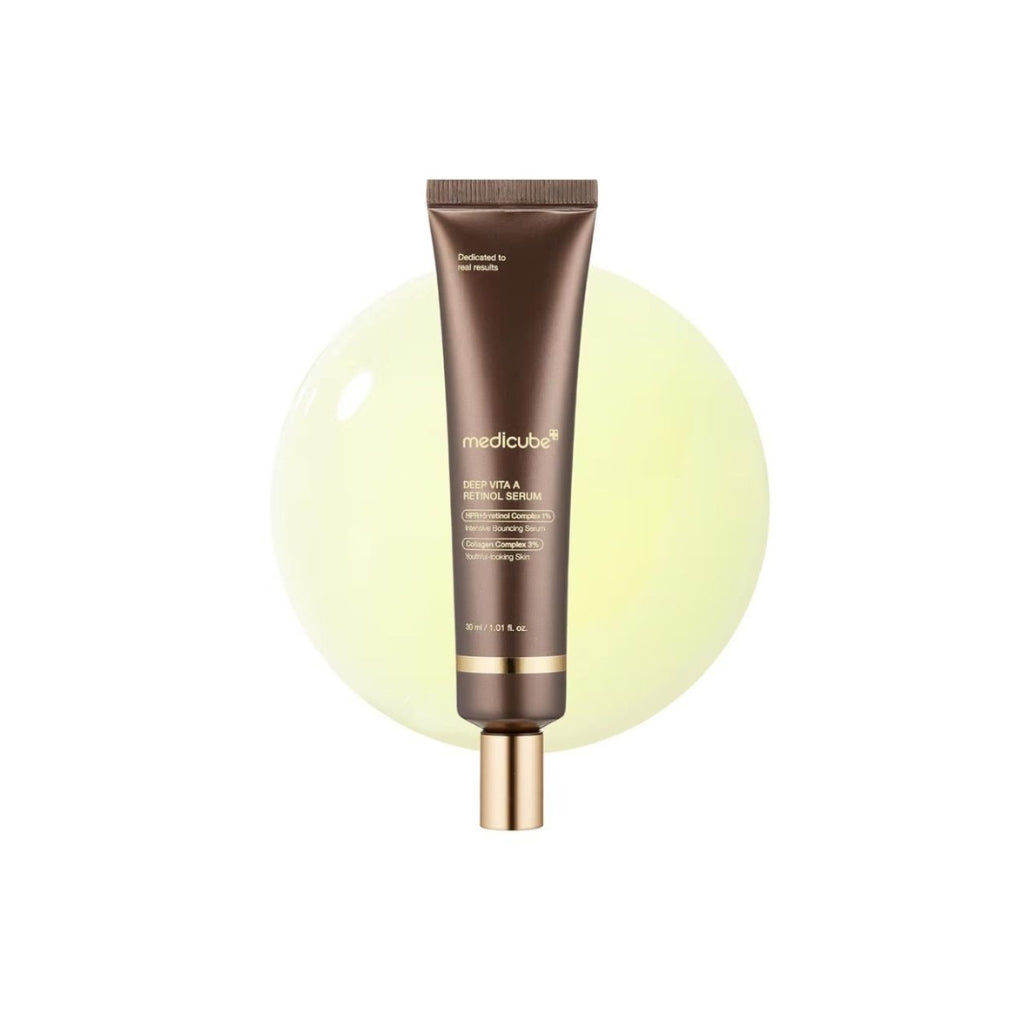 Medicube Deep Vita A Retinol Serum 30ml retinol face serum with HPR retinoid complex and collagen support for smoother, brighter-looking skin