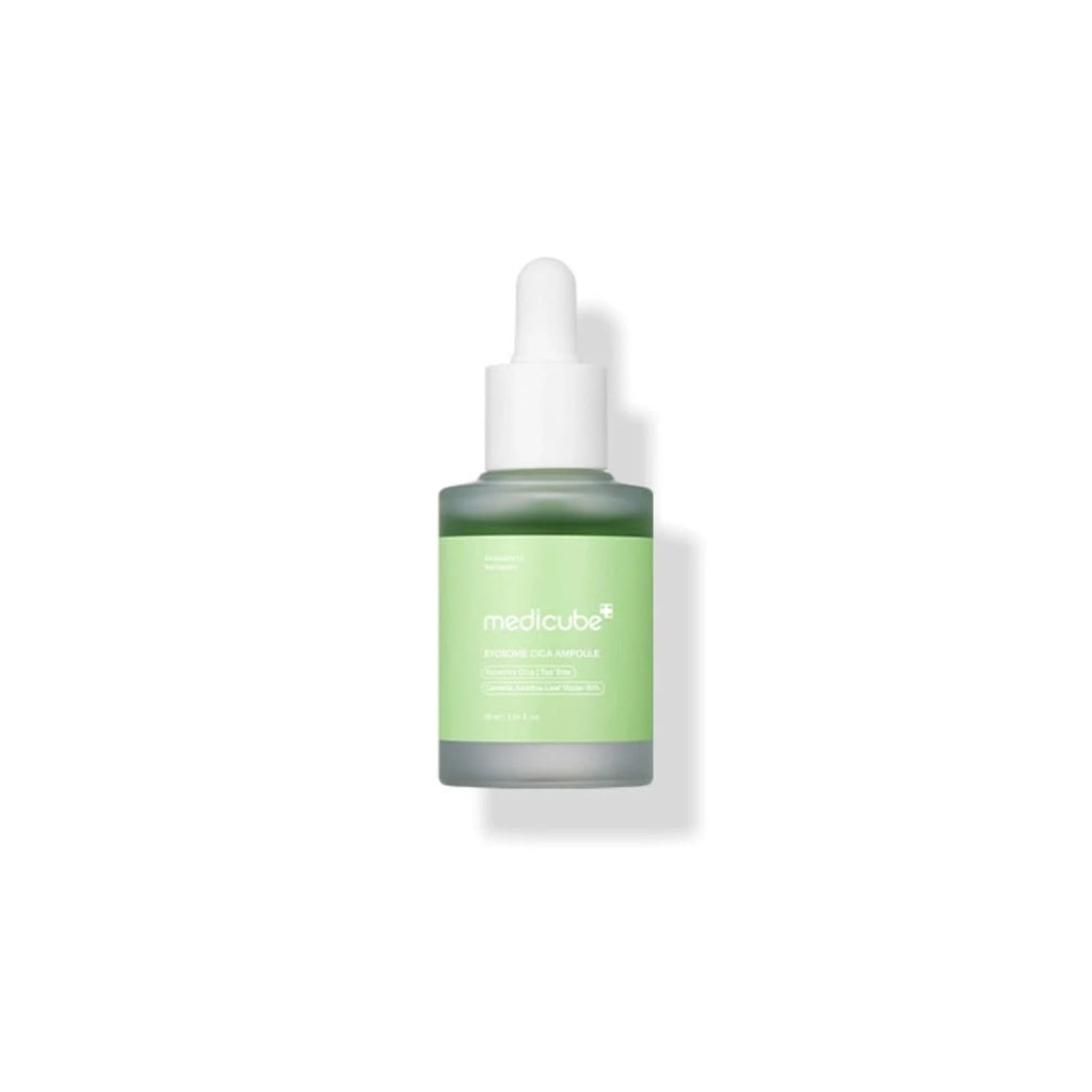 Medicube Exosome Cica Serum 30ml calming face serum with 60% Centella Asiatica leaf water and Tea Tree for sensitive, blemish-prone skin.