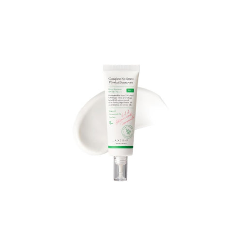 AXIS-Y Complete No-Stress Physical Sunscreen SPF50+ PA++++ (V3) 50ml packaging on a clean white background