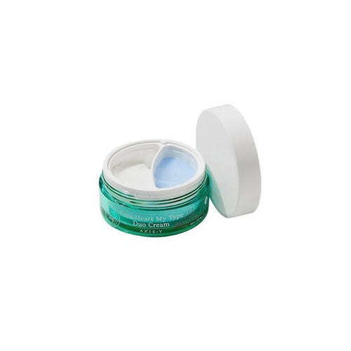 AXIS-Y Cera-Heart My Type Duo Cream 60ml dual-texture face moisturizer (T-zone gel + U-zone cream), product packshot on clean white background.