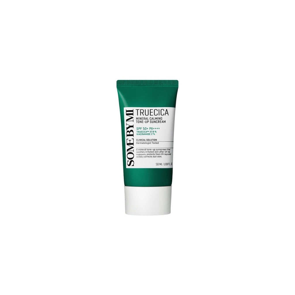 SOME BY MI Truecica Mineral Calming Tone-Up Suncream 50ml mineral face sunscreen with SPF50+ and brightening tone-up effect