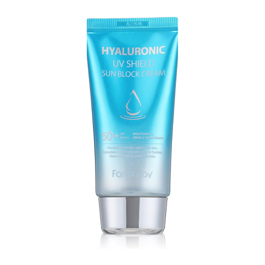 Farmstay Hyaluronic UV Shield Sun Block Cream – 70g | SPF50+ Korean sunscreen with hyaluronic acid for hydration and daily sun protection
