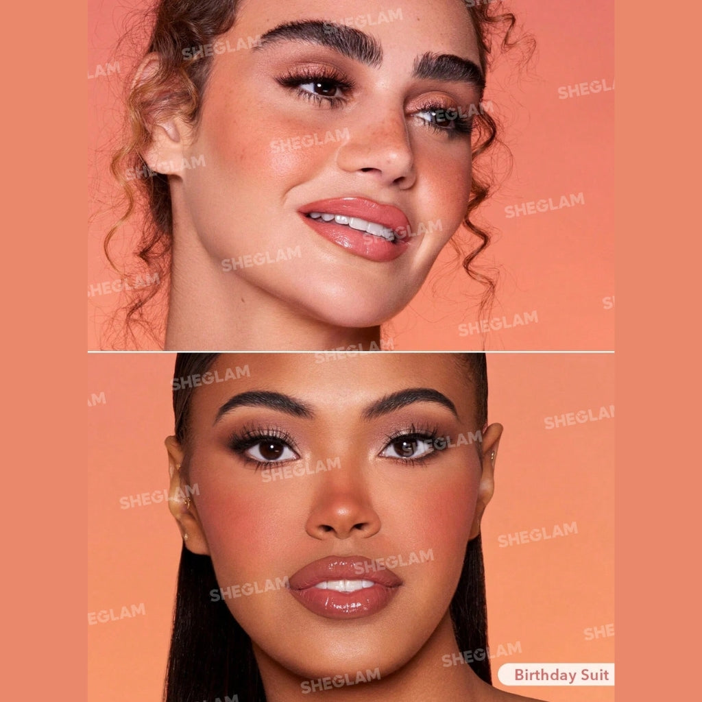 SHEGLAM Color Bloom Liquid Blush Matte Finish in Birthday Suit, sponge-tip liquid blush for buildable matte cheek color.
