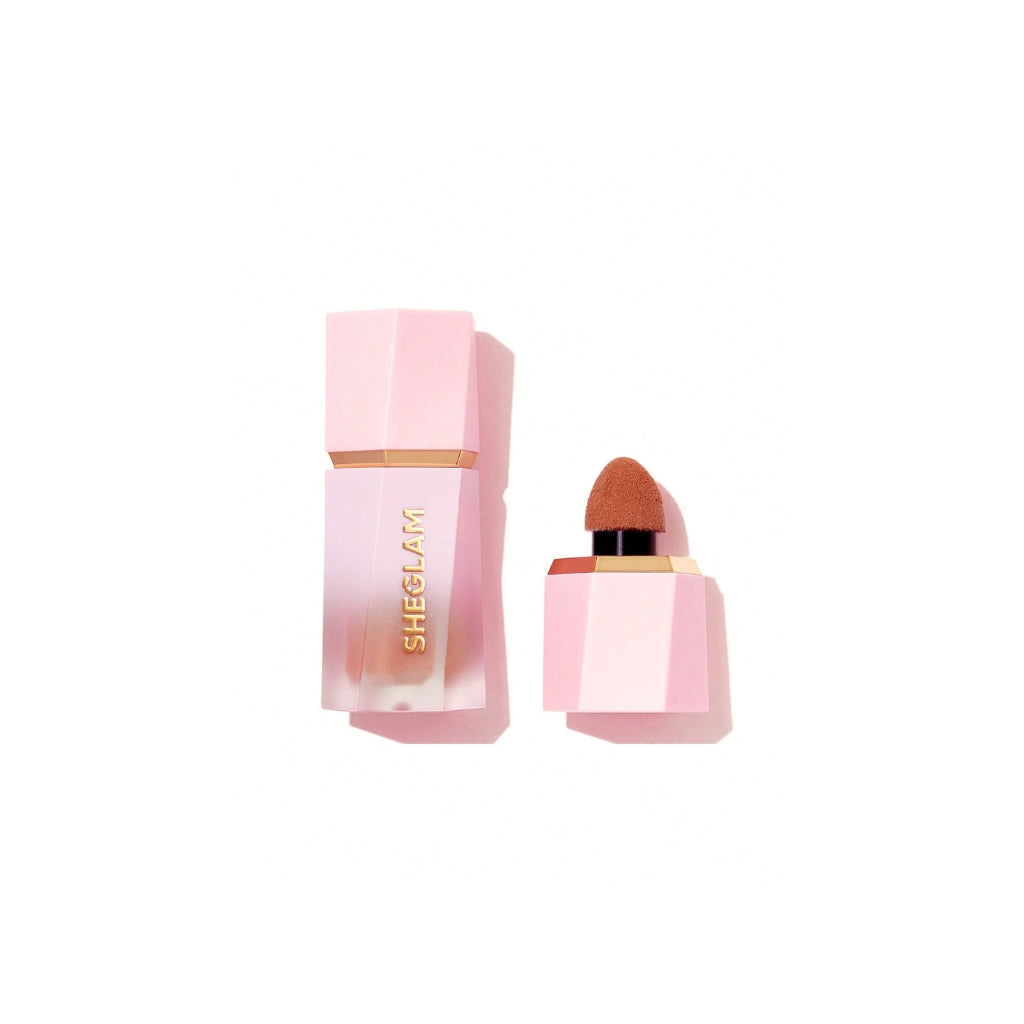 SHEGLAM Color Bloom Liquid Blush Matte Finish in Birthday Suit, sponge-tip liquid blush for buildable matte cheek color.
