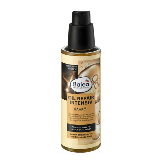 Balea Oil Repair Intensiv Hair Oil – 100ml | Lightweight German hair oil for heat protection, nourishment, and damage repair up to 230°C
