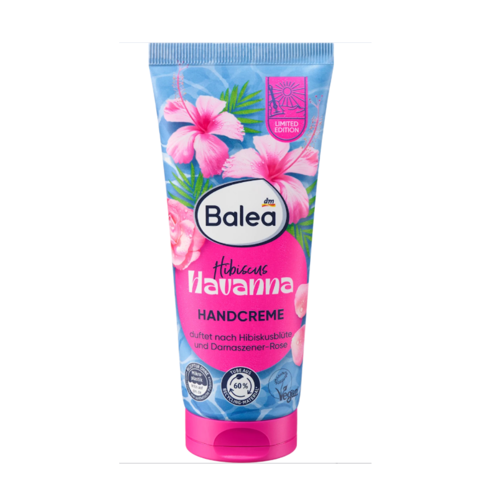 Balea Havanna Hand Cream – 100ml | Fast-absorbing German hand cream with hibiscus and Damask rose for soft, hydrated hands all day
