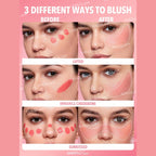 SHEGLAM Color Bloom Liquid Blush in Real Deal with sponge-tip applicator for buildable matte cheek color.
