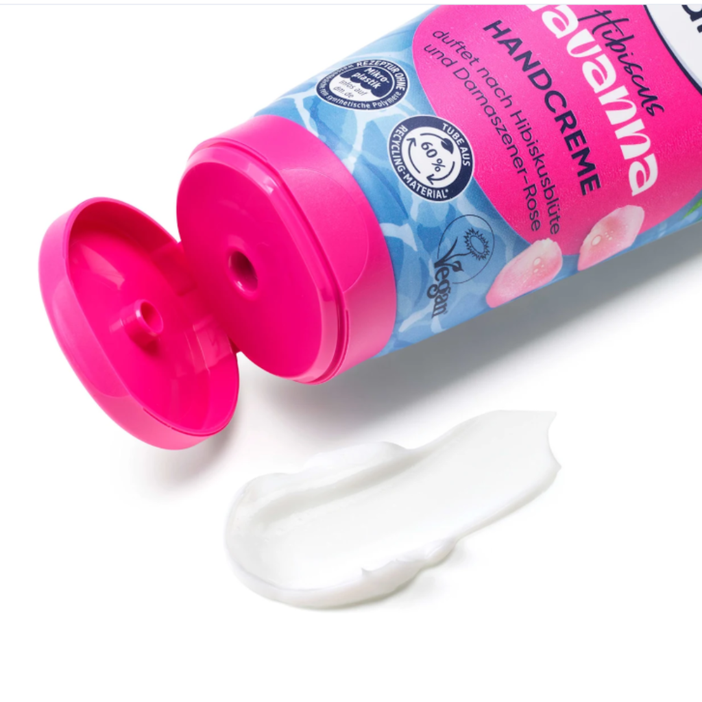 Balea Havanna Hand Cream – 100ml | Fast-absorbing German hand cream with hibiscus and Damask rose for soft, hydrated hands all day
