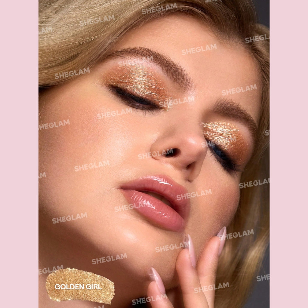 SHEGLAM Crystal Jelly Glaze Stick - Golden Girl, wet-look golden shimmer jelly eyeshadow stick for eyes, cheeks and lips
