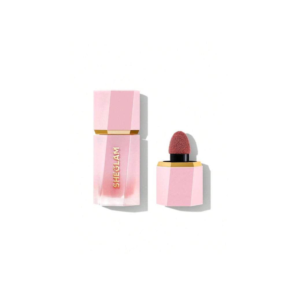 SHEGLAM Color Bloom Liquid Blush in Real Deal with sponge-tip applicator for buildable matte cheek color.
