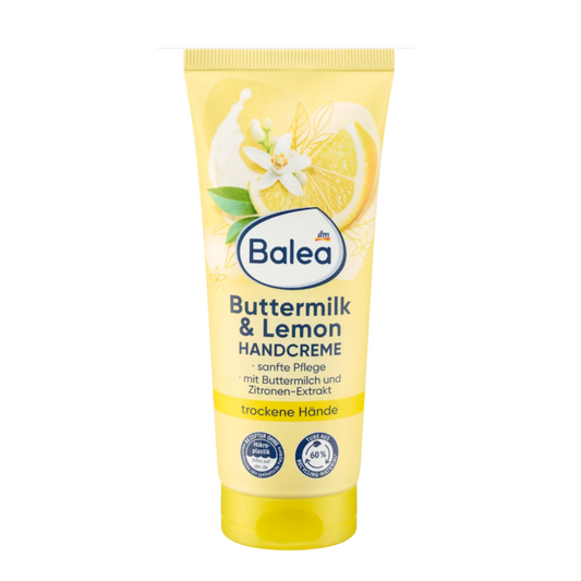 Balea Buttermilk & Lemon Hand Cream – 100ml | German lightweight hand cream with a refreshing citrus scent and deep hydration for soft, smooth hands
