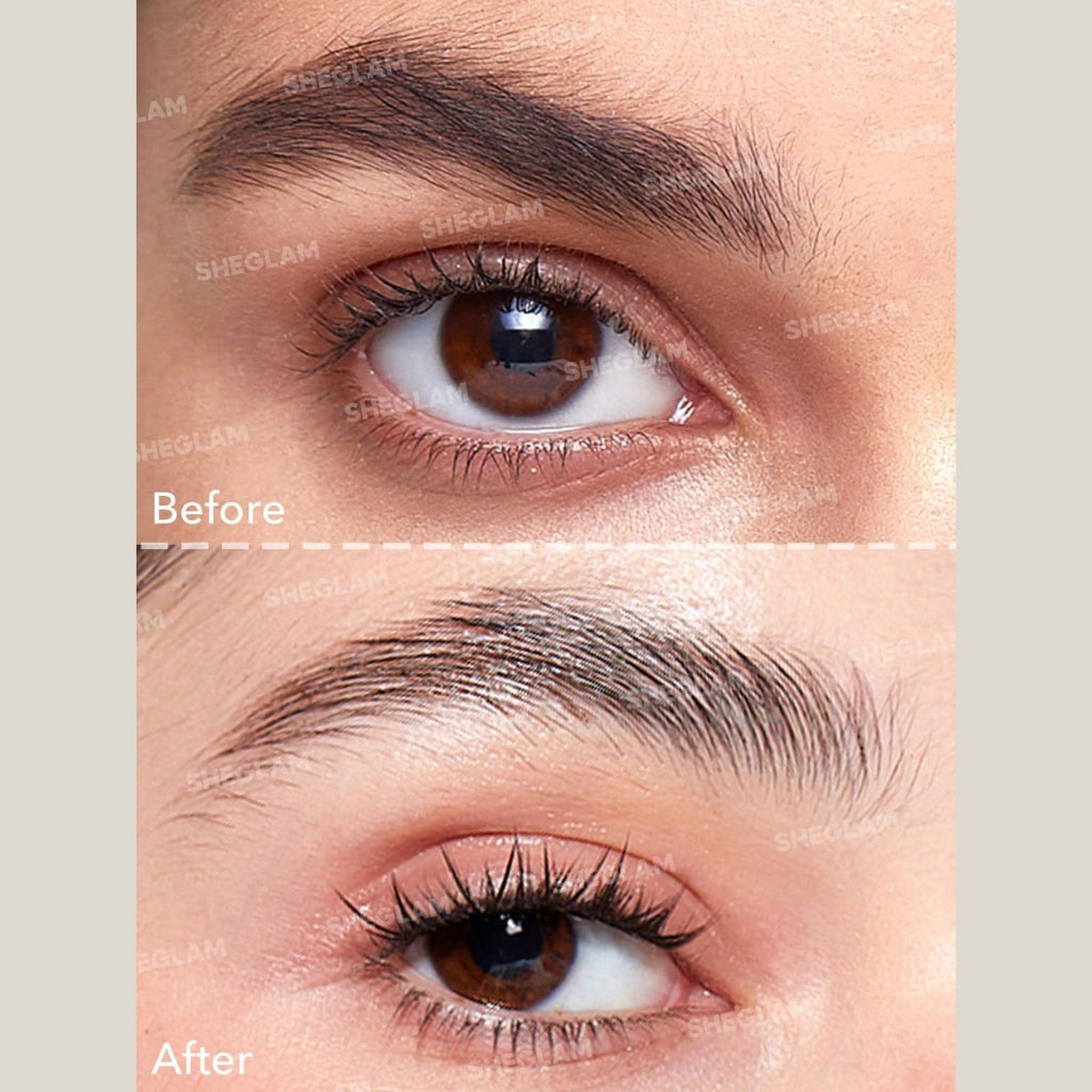 SHEGLAM Set Me Up Brow Hold Gel Crystal Clear transparent brow gel for long-lasting brow hold.
