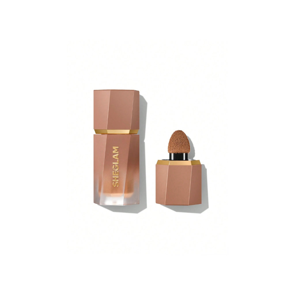 SHEGLAM Sun Beam Matte Liquid Bronzer in Caramel shade, a buildable matte liquid bronzer for warm sun-kissed definition and face sculpting.

