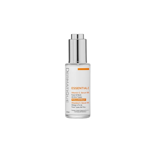 Dermatique Vitamin C Serum 10% - 30ml brightening antioxidant face serum with Vitamin E, hyaluronic acid and Pollushield for glow and even-looking tone.
