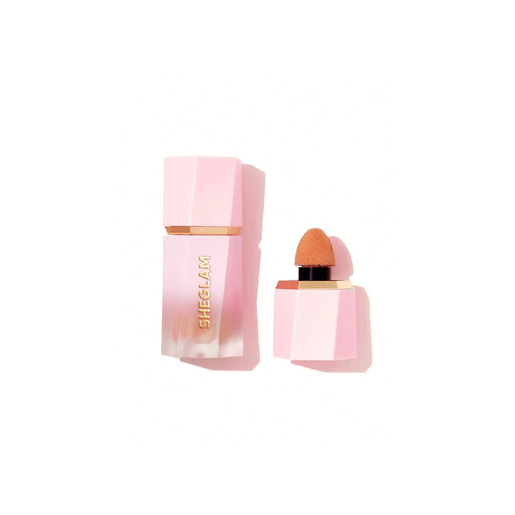 SHEGLAM Color Bloom Liquid Blush Matte Finish in Float On with sponge-tip applicator for buildable cheek color.
