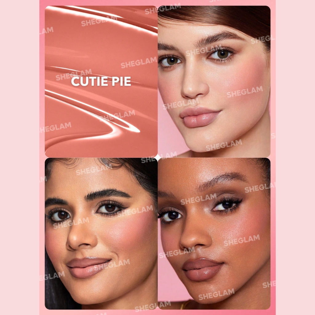 SHEGLAM Color Bloom Liquid Blush in Cutie Pie with sponge-tip applicator for buildable cheek color.

