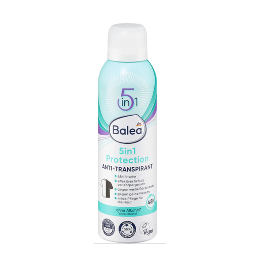 Balea 5in1 Protection Anti-Transpirant – Alcohol-Free Deodorant – 48h Protection – 200ml | German daily deodorant with no stains and long-lasting freshness
