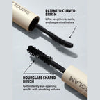 SHEGLAM All-In-One Volume & Length Mascara in Washable Black with a dual-ended brush for customizable length and volume.
