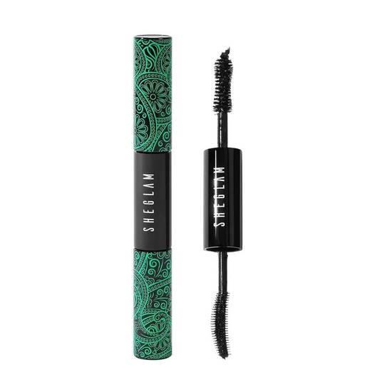 SHEGLAM All-In-One Waterproof Mascara – Dual brush design for volume and length – Long-lasting smudge-proof formula
