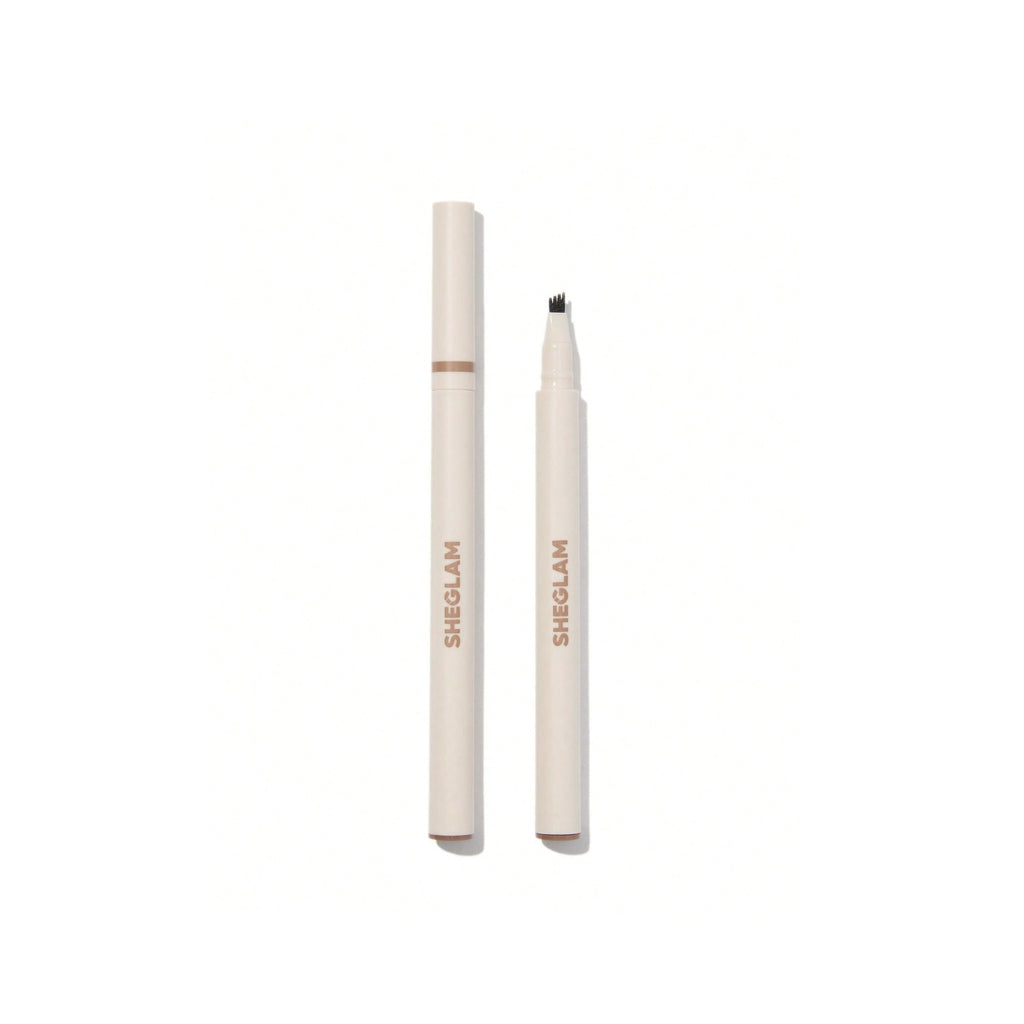 SHEGLAM Feather Better Liquid Eyebrow Pencil Medium Brown with 4-stroke tip for natural feathered brows
