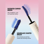 SHEGLAM All-In-One Volume & Length Mascara in Waterproof Blue with dual-ended brush for length and volume.
